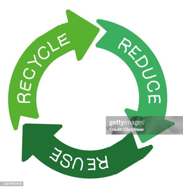 wiederverwendung reduzieren, recycling - recyclingsymbol stock-grafiken, -clipart, -cartoons und -symbole