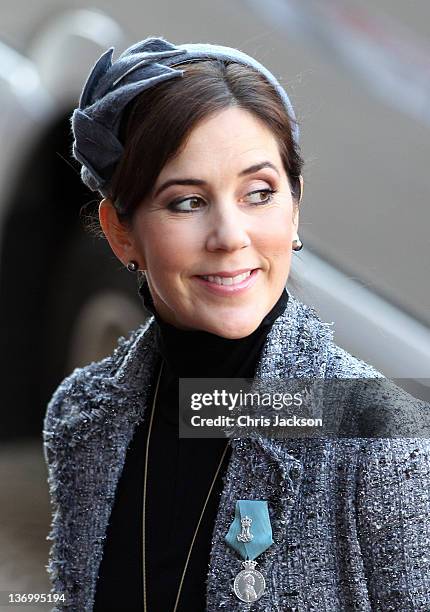 Princess Mary of Denmark arrives for the official reception to celebrate Queen Margarethe II of Denmark's 40 years on the throne at City Hall on...