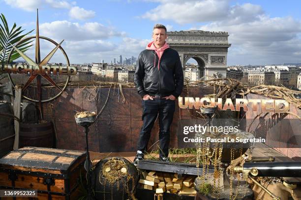 Director Ruben Fleischer attends the "Uncharted" photocall at cinema Publicis Champs-Elysees on February 11, 2022 in Paris, France.