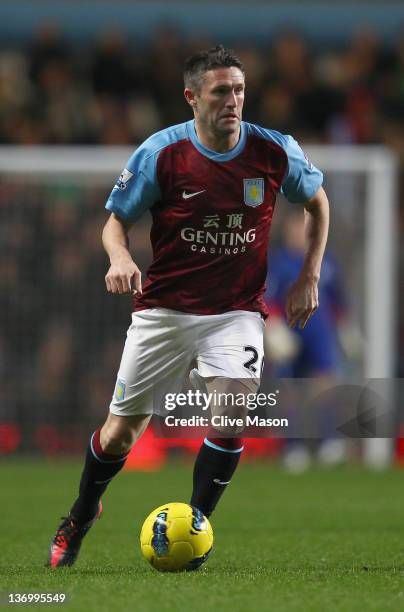 Robbie Keane of Aston Villa in action during the Barclays Premier League match between Aston Villa and Everton at Villa Park on January 14, 2012 in...