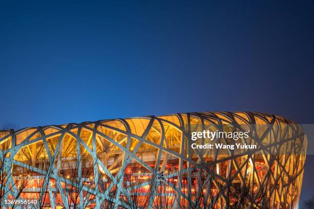 china national stadium-bird's nest - national olympic stadium stock-fotos und bilder