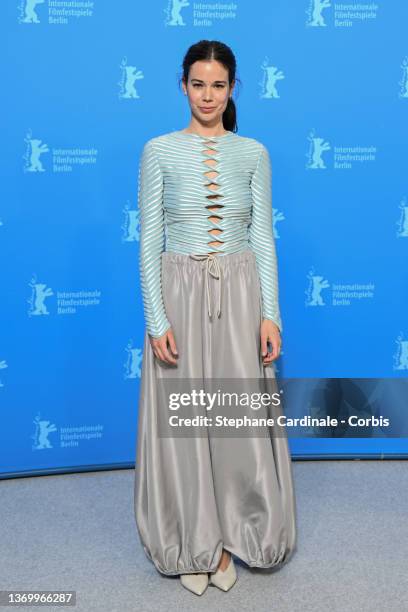 Actress Laia Costa poses at the "Cinco lobitos" photocall during the 72nd Berlinale International Film Festival Berlin at Grand Hyatt Hotel on...