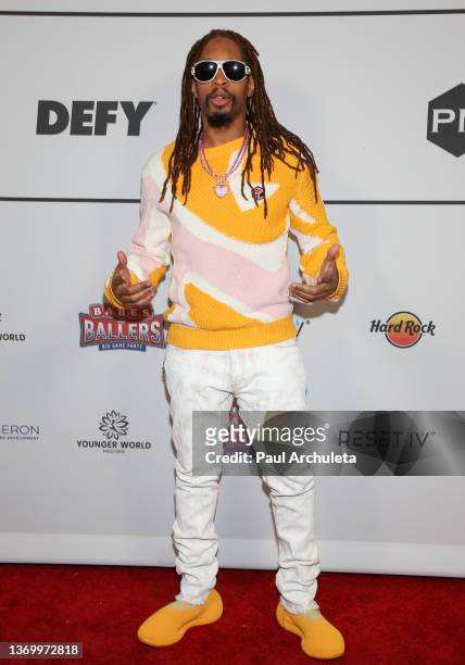 Rapper Lil Jon attends the Babes And Ballers Super Bowl party hosted by Babes In Toyland at Academy LA on February 10, 2022 in Los Angeles,...