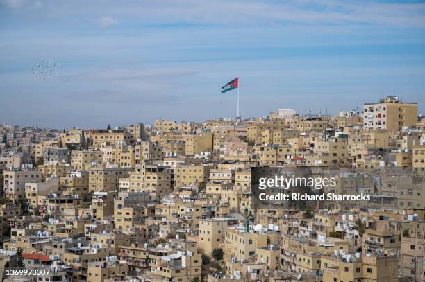 raghadan flagpole, amman, jordan - jordan amman stock pictures, royalty-free photos & images