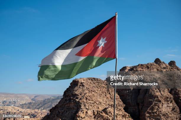 jordanian flag - jordanian flag stock pictures, royalty-free photos & images