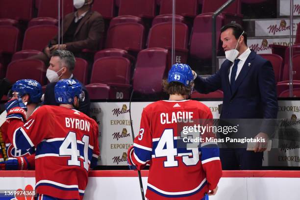 Assistant coach of the Montreal Canadiens Luke Richardson, handles bench duties during the first period against the Washington Capitals at Centre...