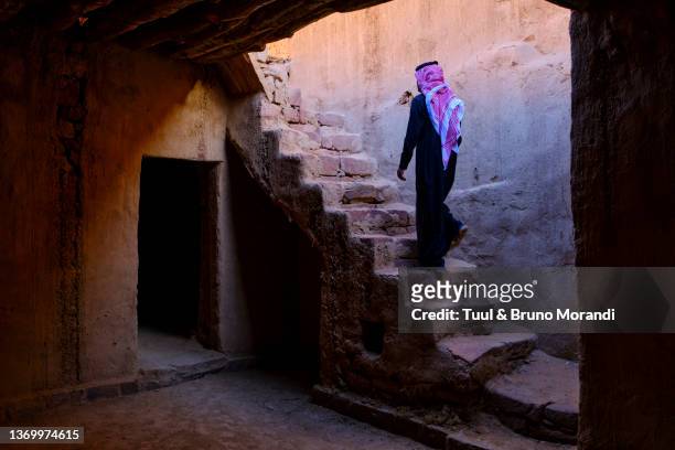 saudi arabia, alula, archaeologic site of old town - al ula saudi arabia stockfoto's en -beelden