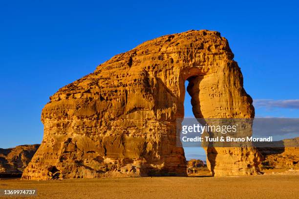 saudi arabia, alula, elephant rock - middle east landscape stock pictures, royalty-free photos & images