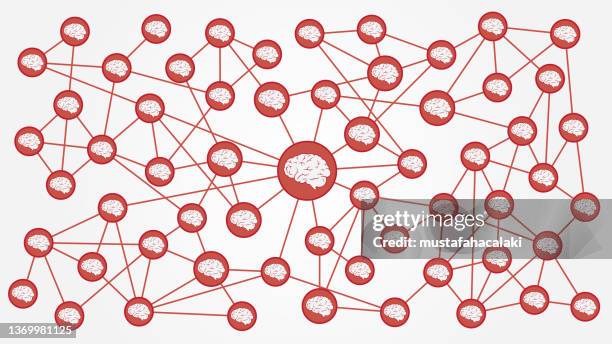 stockillustraties, clipart, cartoons en iconen met brain network - creatief regisseur