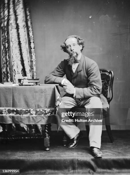 English novelist Charles Dickens , circa 1860.