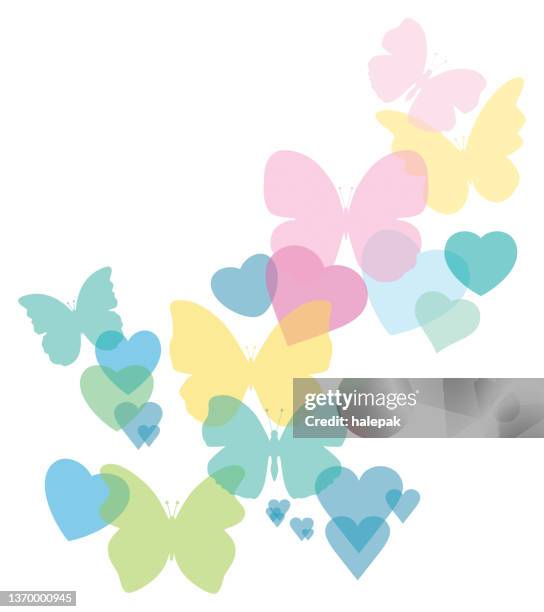 schmetterlings- und herzhintergrund - abstract background heart stock-grafiken, -clipart, -cartoons und -symbole