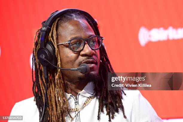 Former NFL player Adam “Pacman” Jones speaks during an interview on day three of SiriusXM At Super Bowl LVI on February 11, 2022 in Los Angeles,...