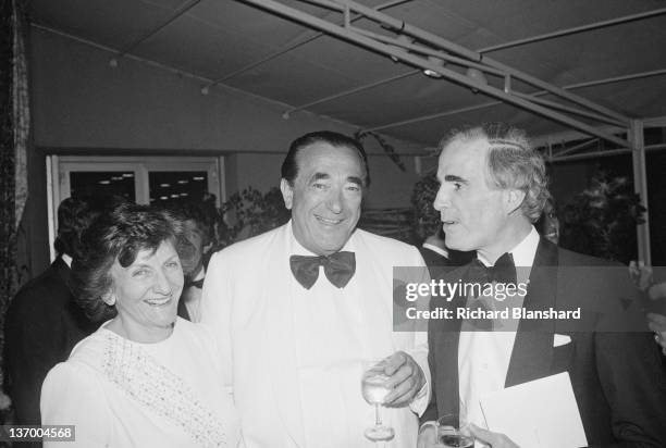 Media mogul Robert Maxwell at the Cannes Film Festival, France, with his wife Elizabeth, May 1987.