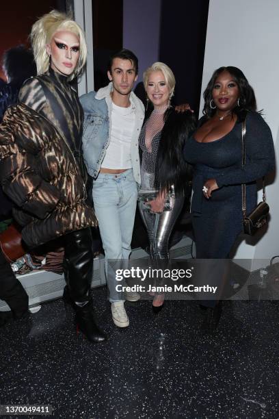 Hedden, Designer Christian Cowan, Dorinda Medley and Bevy Smith attend the CHRISTIAN COWAN Fall 22 NYFW show at One World Observatory on February 11,...