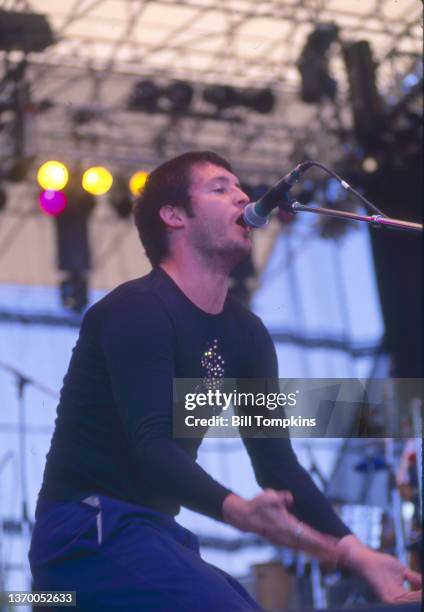 July 1997: MANDATORY CREDIT Bill Tompkins/Getty Images Wilco performs during the FLEADH music festival on July 1997 in New York City.