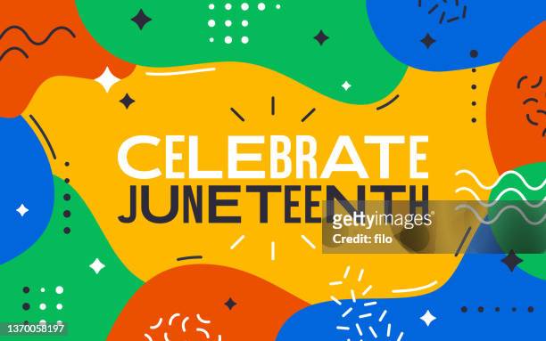 celebrate juneteenth celebration background - celebration event stock illustrations