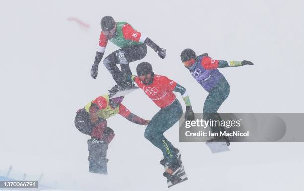 Cameron Bolton of Australia leads Nick Baumgartner of United States, Adam Lambert of Australia and Kalle Koblet of Switzerland in the quarter final...