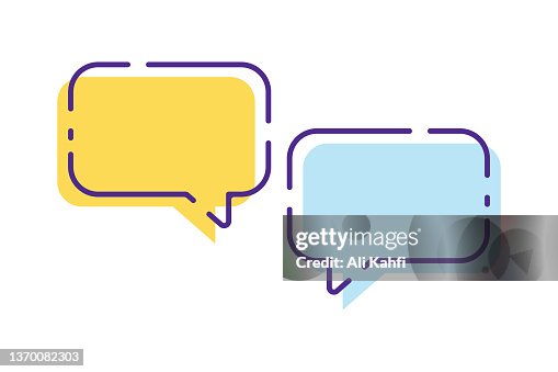 Icône de chat. Conception de lignes de ligne de bulle de discours. Icônes de commentaires de différentes couleurs Icône de chat. Conception de lignes de ligne de bulle de discours. Icônes de commentaires de différentes couleurs