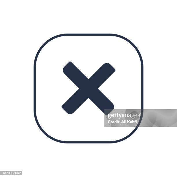 stockillustraties, clipart, cartoons en iconen met cross mark symbol icon - punctuation mark