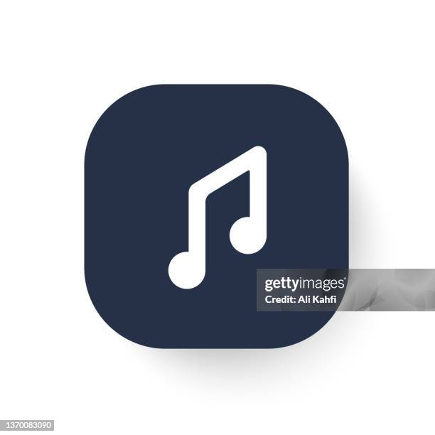 musical note icon - white sheet stock illustrations