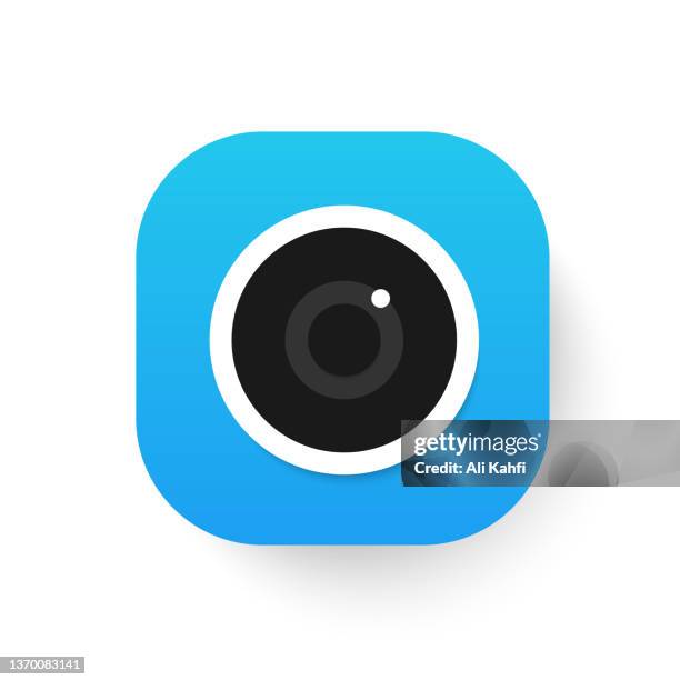 illustrazioni stock, clip art, cartoni animati e icone di tendenza di icona dell'obiettivo della fotocamera - lente bulbo oculare