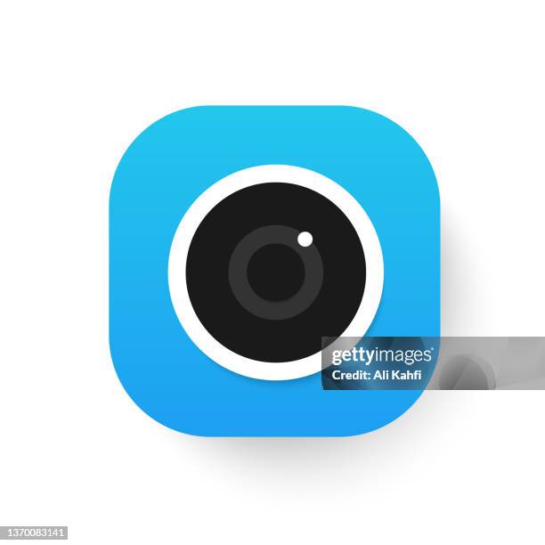 stockillustraties, clipart, cartoons en iconen met camera lens icon - studio camera