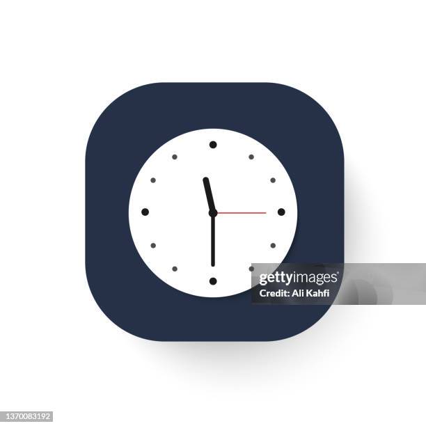 wall clock time icon - student studying late stock illustrations