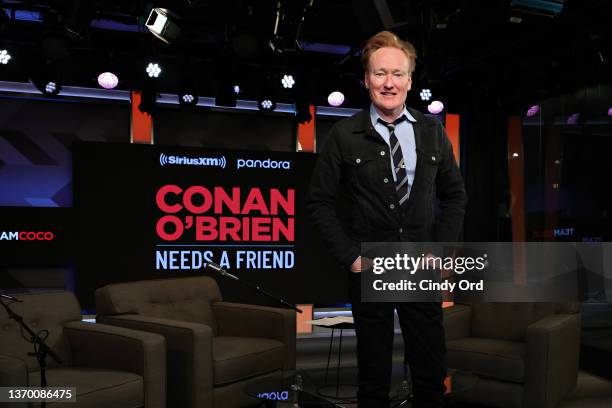 Conan O'Brien attends day 3 of SiriusXM At Super Bowl LVI on February 11, 2022 in Los Angeles, California.