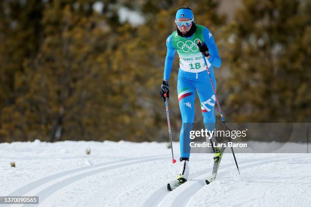 Caterina Ganz of Team Italy competes during the Women's Cross-Country 4x5km Relay on Day 8 of the Beijing 2022 Winter Olympics at The National...