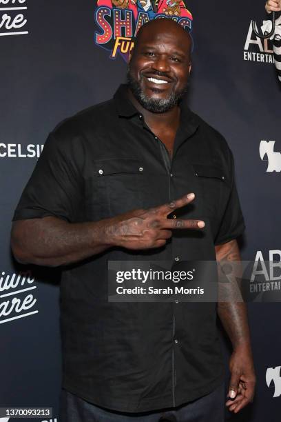 Shaquille O'Neal attends Shaq's Fun House at Shrine Auditorium and Expo Hall on February 11, 2022 in Los Angeles, California.