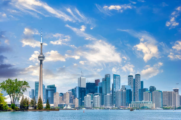 toronto skyline - toronto stock pictures, royalty-free photos & images