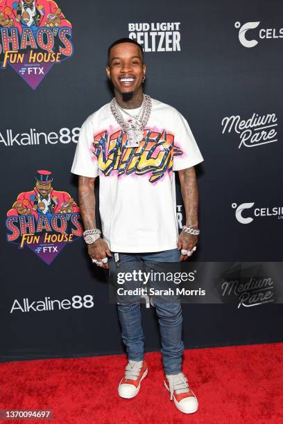 Tory Lanez attends Shaq's Fun House at Shrine Auditorium and Expo Hall on February 11, 2022 in Los Angeles, California.