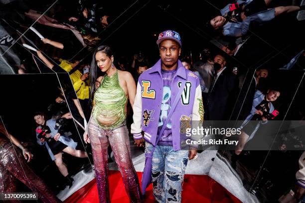 Rihanna and A$AP Rocky celebrate Fenty Beauty & Fenty Skin at Goya Studios on February 11, 2022 in Los Angeles, California.