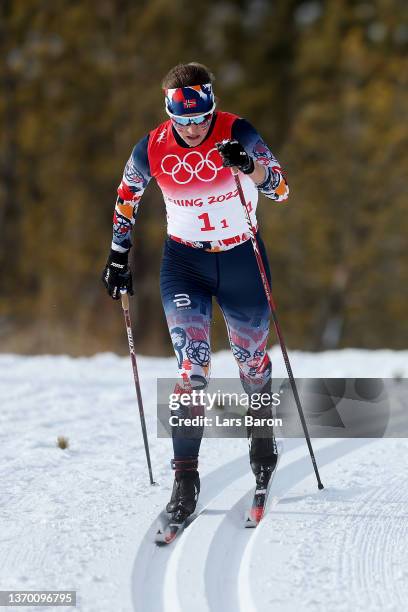 Tiril Udnes Weng of Team Norway competes during the Women's Cross-Country 4x5km Relay on Day 8 of the Beijing 2022 Winter Olympics at The National...
