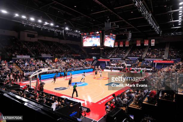 General view during the round 11 NBL match between Illawarra Hawks and Cairns Taipans at WIN Entertainment Centre on February 12 in Wollongong,...