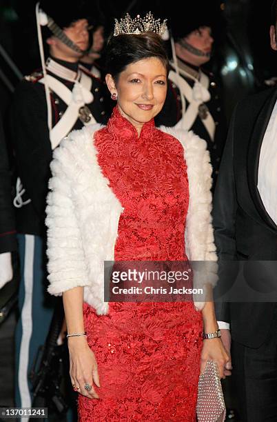 Alexandra Countess of Frederiksborg arrives for a Gala Performance at the DR Concert Hall to celebrate Queen Margrethe II of Denmark's 40 years on...