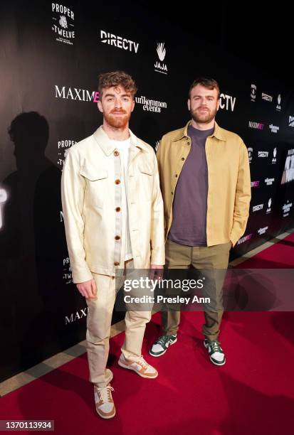 Andrew Taggart and Alex Pall of The Chainsmokers attend The Chainsmokers and JAJA Tequila celebrate Big Game Weekend at the MaximBet Music at The...