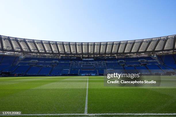 General view inside the stadium prior to the Serie A match between SS Lazio and Bologna FC at Stadio Olimpico on February 12, 2022 in Rome, Italy.