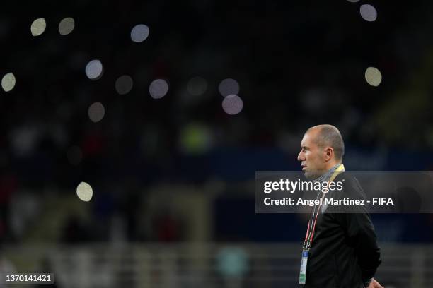 Leonardo Jardim, Manager of Al Hilal looks on during the FIFA Club World Cup UAE 2021 3rd Place Match between Al-Hilal v Al Ahly at Al Nahyan Stadium...