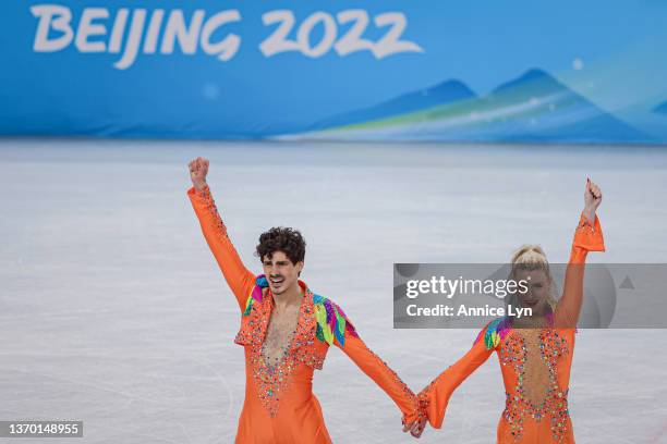 Piper Gilles and Paul Poirier of Team Canada skate during the Ice Dance Rhythm Dance on day eight of the Beijing 2022 Winter Olympic Games at Capital...