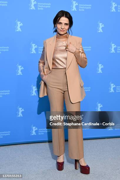 Actress Juliette Binoche poses at the "Avec amour et acharnement" photocall during the 72nd Berlinale International Film Festival Berlin at Grand...