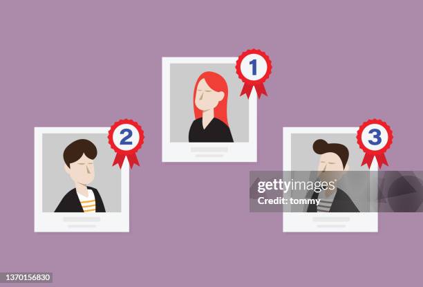 stockillustraties, clipart, cartoons en iconen met employee of the month - werknemer-van-de-maand