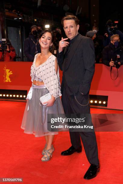 Actress Sevda Polat and Actor Alexander Scheer attend the "Rabiye Kurnaz gegen George W. Bush" premiere during the 72nd Berlinale International Film...