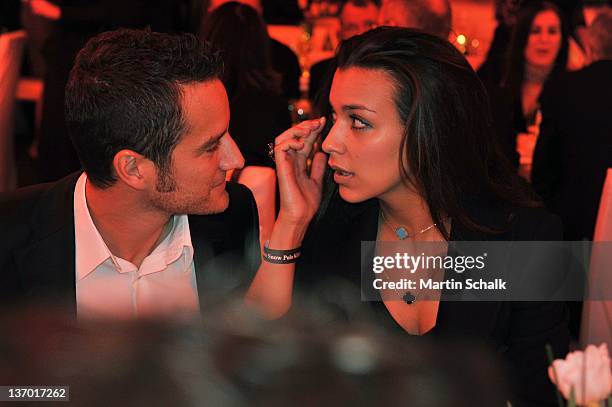 Jessica Hinterseer and Timo Scheider attend at the Polo Players Gala Dinner on January 14, 2012 in Kitzbuehel, Austria.