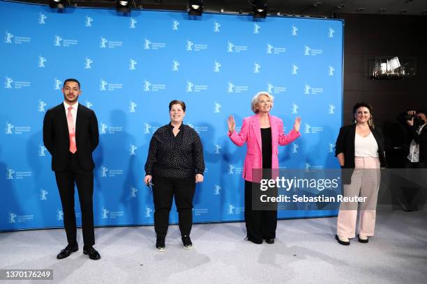 Actor Daryl McCormack, Screenwriter and executive producer Katy Brand, actress Emma Thompson and director Sophia Hyde pose at the "Good Luck to You,...