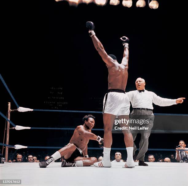 Boxing: World Heavyweight Title: Muhammad Ali victorious after round 3 knockout of Cleveland Williams during fight at Astrodome. Houston, TX CREDIT:...