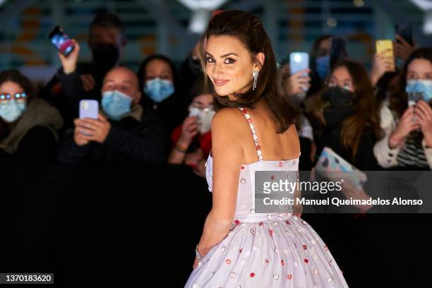 Spanish actress Penelope Cruz arrives at the 36th edition of the 'Goya Cinema Awards' ceremony at Palau De Les Arts on February 12, 2022 in Valencia,...