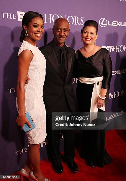Gabrielle Union, Stephen Hill and Debra L. Lee attend BET Honors 2012 at the Warner Theatre on January 14, 2012 in Washington, DC.