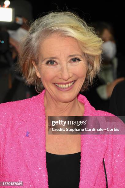 Actress Emma Thompson attends the "Good Luck to You, Leo Grande" premiere during the 72nd Berlinale International Film Festival Berlin at...