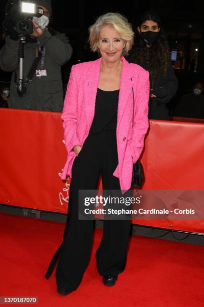 Actress Emma Thompson attends the "Good Luck to You, Leo Grande" premiere during the 72nd Berlinale International Film Festival Berlin at...